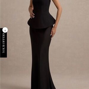 Club London Ohio Black Strapless Corset Maxi Dress